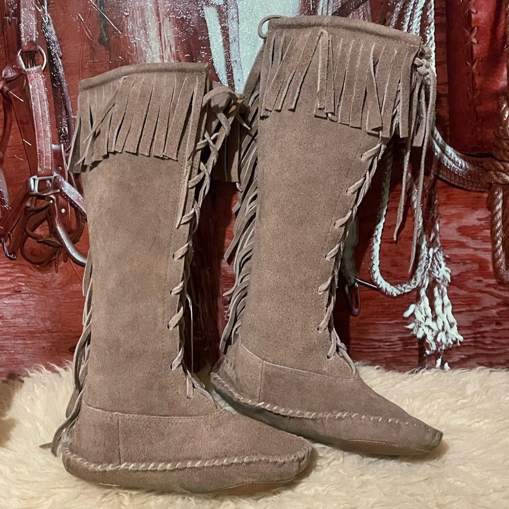Vintage handmade tall moccasins